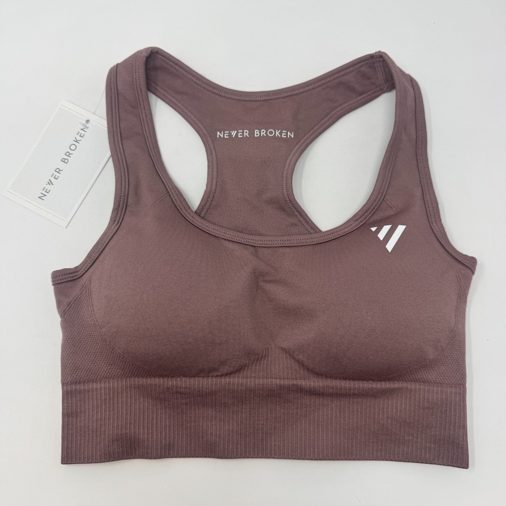 Never Broken Sports Bra Dark Rose Pink Yoga Gym Active Women's Size Small‎